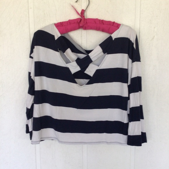 THREE DOTS NAUTICAL STRIPE WOMENS BOAT NECK THREE QUARTER SLEEVE TEE SHIRT XS - Picture 12 of 13